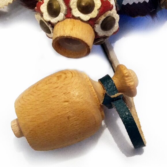 Vintage Hungarian Wooden-Horsehair Hand Crafted Canteen-Kulacs-Flask - Picture 13 of 13